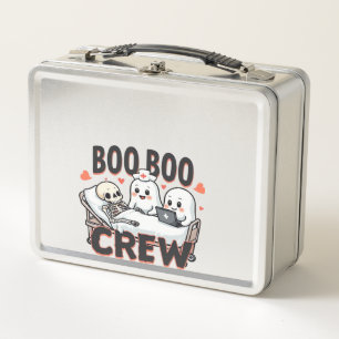 Boo Boo Crew Cute Halloween Nurse Ghosts Essential Metal Lunch Box
