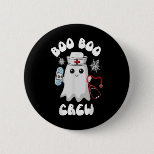 Boo Boo Crew Cute Nurse Ghost Funny Halloween 2 Inch Round Button
