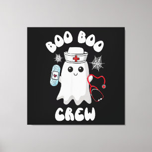 Boo Boo Crew Cute Nurse Ghost Funny Halloween Canvas Print