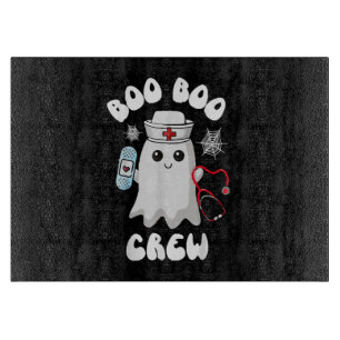 Boo Boo Crew Cute Nurse Ghost Funny Halloween Cutting Board
