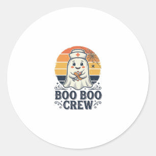 Boo Boo Crew Cute Nurse Ghost Halloween Shirt Desi Classic Round Sticker