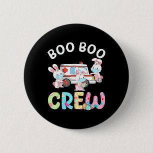 Boo Boo Crew Fun Bunny Ems Emt Paramedic Nurse Eas 2 Inch Round Button