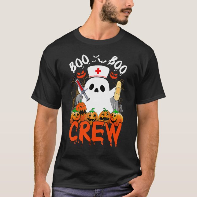 Boo Boo Crew Funny Ghost EMS EMT Paramedic Nurse H T-Shirt (Front)