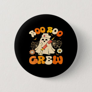 Boo Boo Crew Funny Ghost For Nurse, Retro Hallowee 2 Inch Round Button