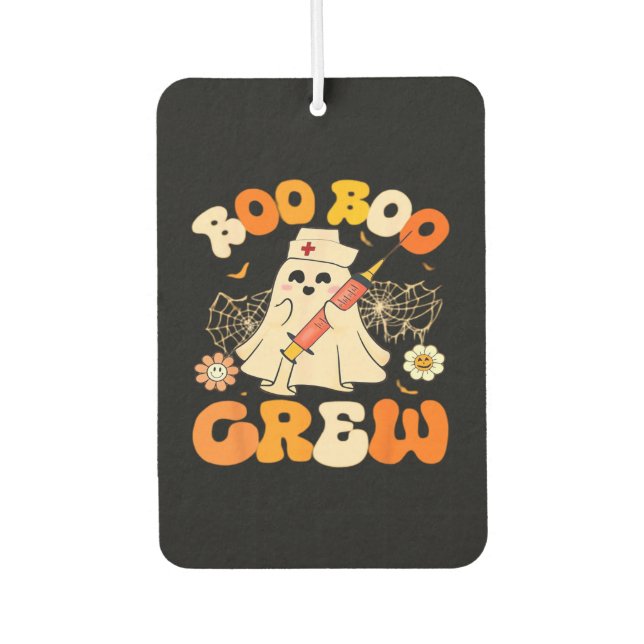 Boo Boo Crew Funny Ghost For Nurse, Retro Hallowee Air Freshener (Front)