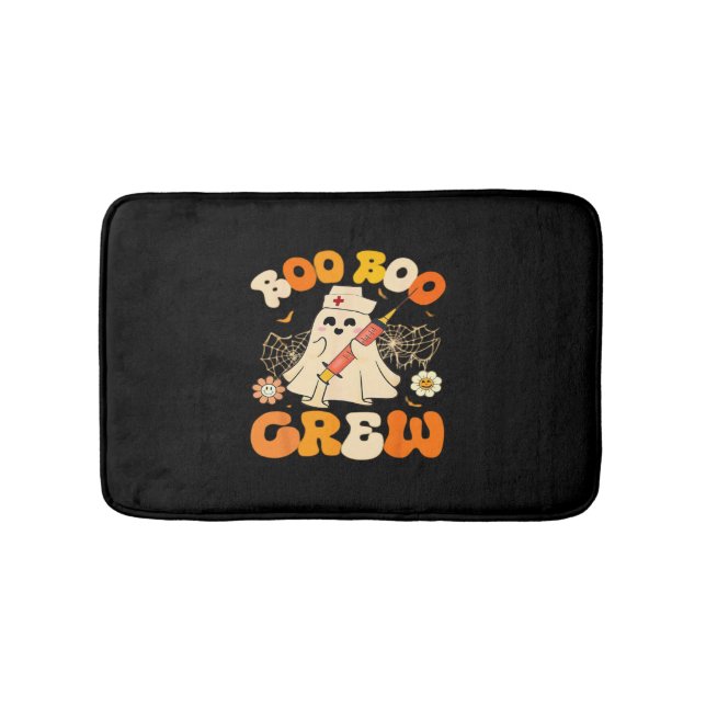 Boo Boo Crew Funny Ghost For Nurse, Retro Hallowee Bath Mat (Front)
