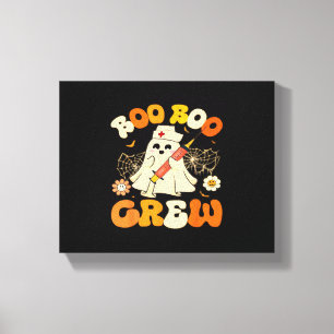 Boo Boo Crew Funny Ghost For Nurse, Retro Hallowee Canvas Print