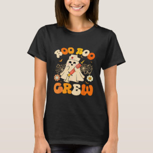 Boo Boo Crew Funny Ghost For Nurse, Retro Hallowee T-Shirt