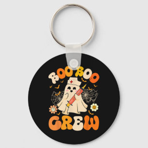 Boo Boo Crew Funny Ghost Nurse Retro Halloween Nur Keychain