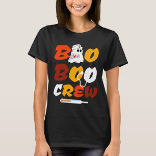 Boo Boo Crew Funny Groovy Nurse Ghost Halloween  T-Shirt