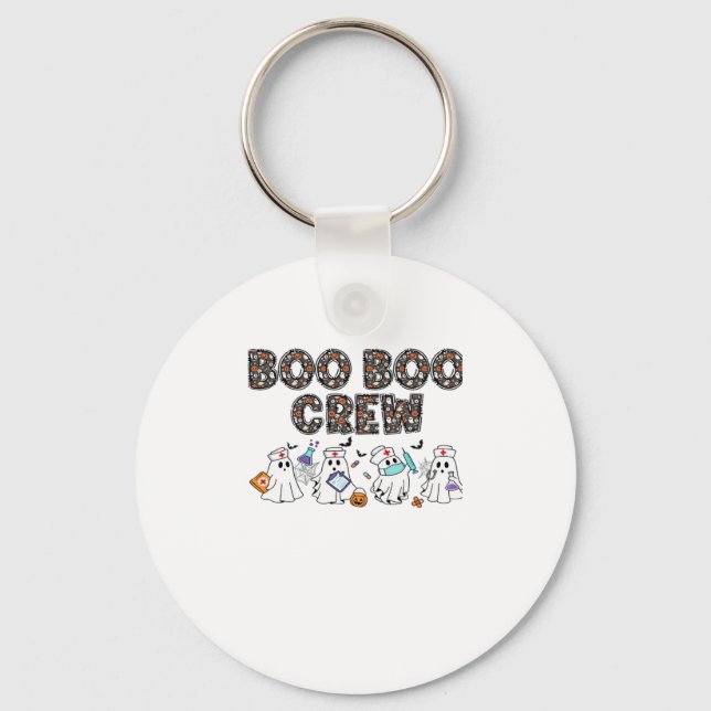Boo Boo Crew � Funny Halloween Nurse Ghosts Medica Keychain (Front)