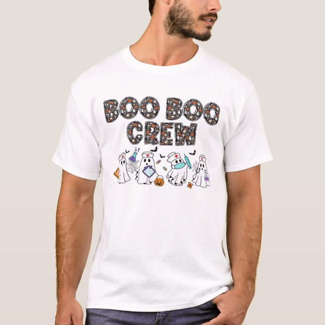 Boo Boo Crew � Funny Halloween Nurse Ghosts Medica T-Shirt (Front)