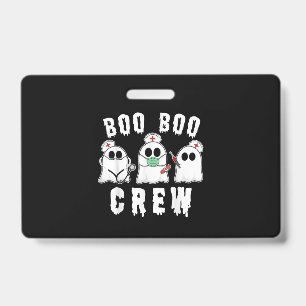 Boo Boo Crew Funny Nurse Ghost Costume Halloween Badge