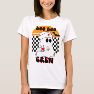 Boo Boo Crew Funny Nurse Ghost Halloween  T-Shirt