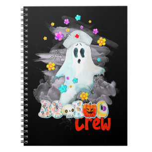 Boo Boo Crew Funny Nurse Halloween Ghost Costume Notebook