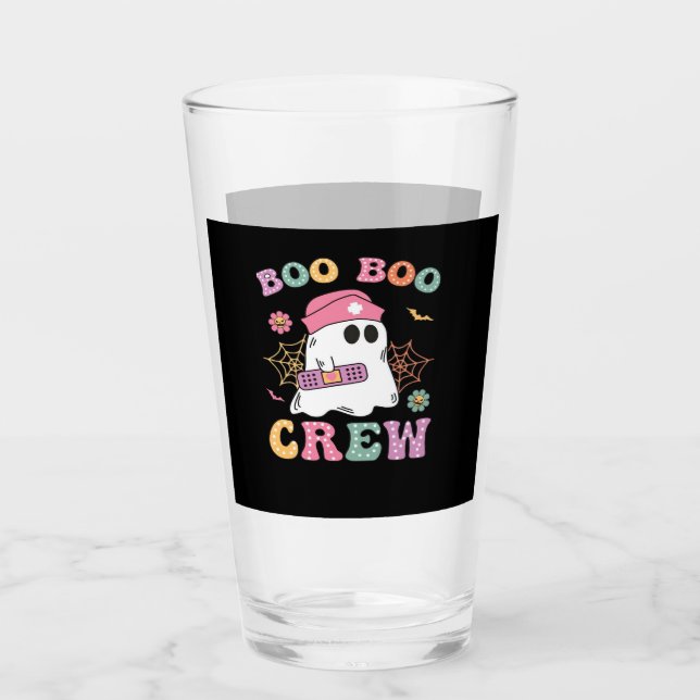 Boo Boo Crew Ghost Nurse Classic T-Shirt Glass (Front)