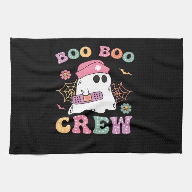 Boo Boo Crew Ghost Nurse Classic T-Shirt Kitchen Towel (Horizontal)