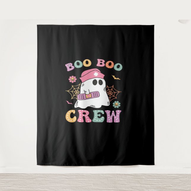 Boo Boo Crew Ghost Nurse Classic T-Shirt Tapestry (Front)