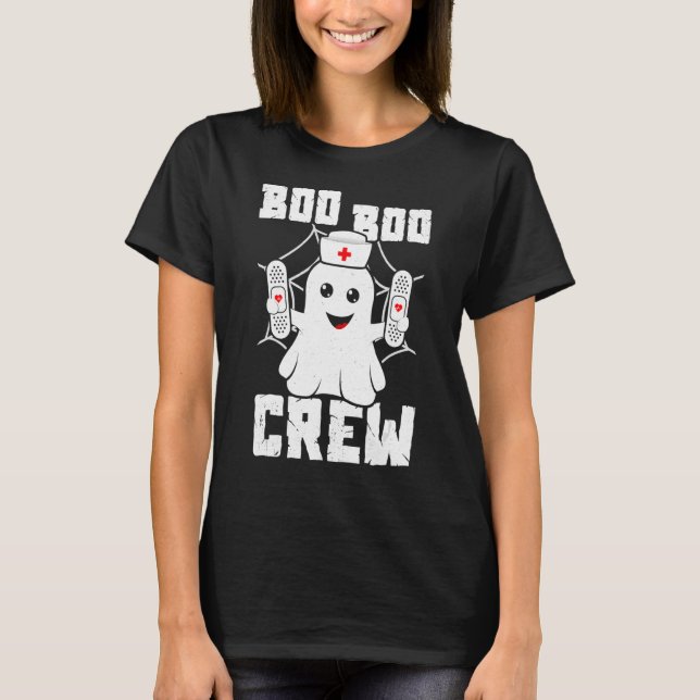 Boo Boo Crew Ghost Nurse Costume Girls Halloween T-Shirt (Front)