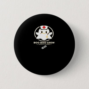 Boo Boo Crew Ghost Nurse - Cute and Spooky Hallowe 2 Inch Round Button