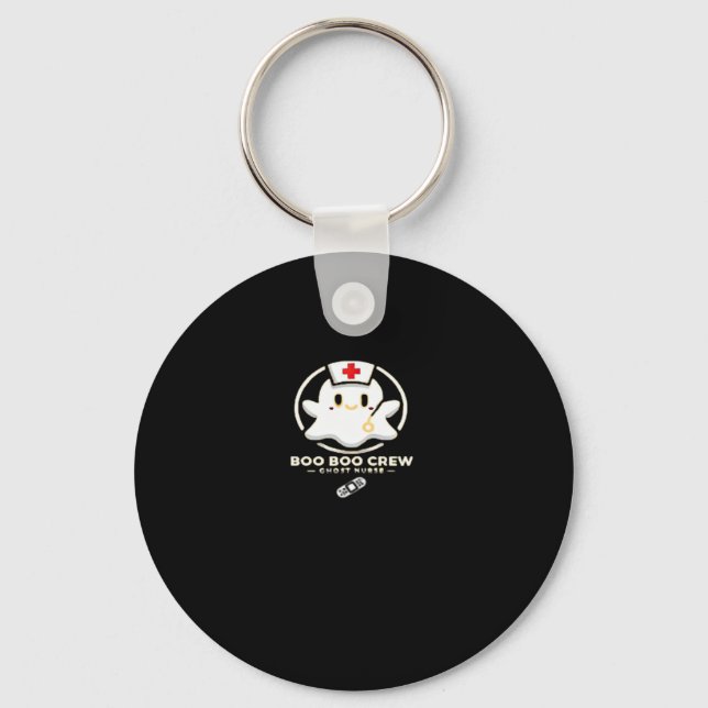 Boo Boo Crew Ghost Nurse - Cute and Spooky Hallowe Keychain (Front)