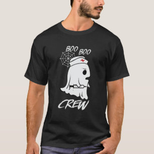 Boo Boo Crew Ghost Nurse Funny Halloween Costume T-Shirt