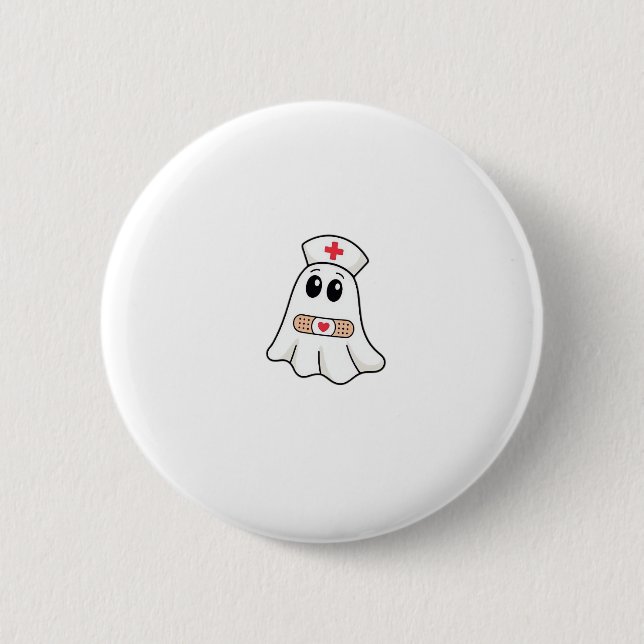 BOO BOO CREW Ghost Nurse Funny Halloween Essential 2 Inch Round Button (Front)