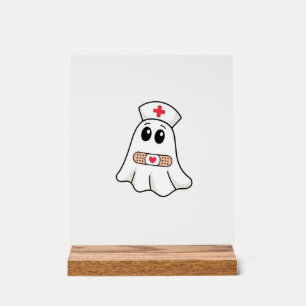 BOO BOO CREW Ghost Nurse Funny Halloween Essential Acrylic Sign
