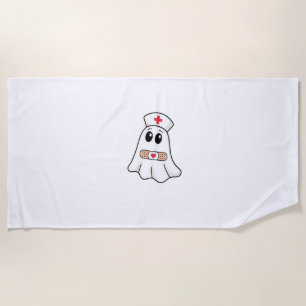 BOO BOO CREW Ghost Nurse Funny Halloween Essential Beach Towel