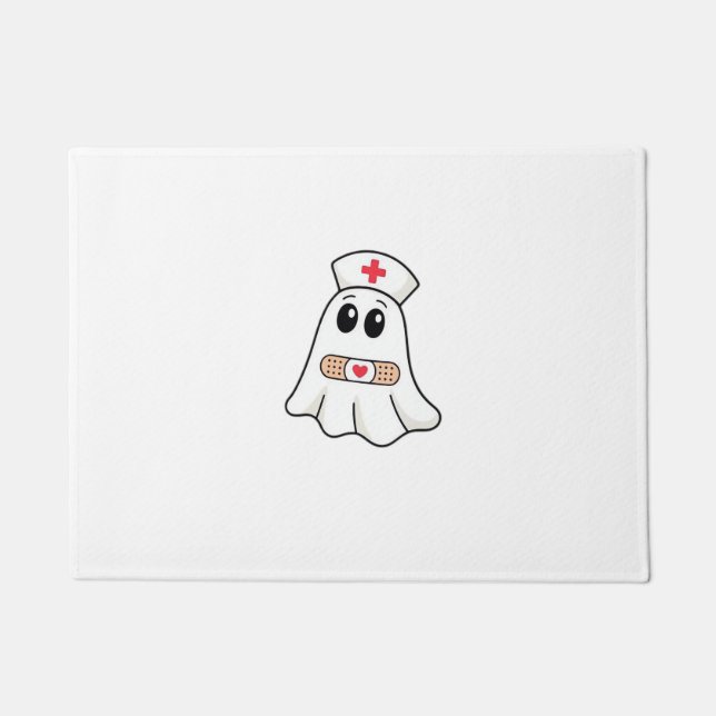 BOO BOO CREW Ghost Nurse Funny Halloween Essential Doormat (Front)