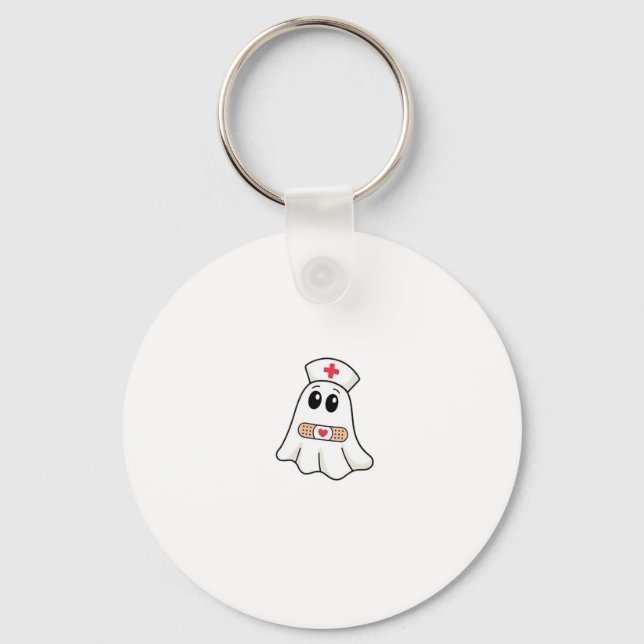 BOO BOO CREW Ghost Nurse Funny Halloween Essential Keychain (Front)