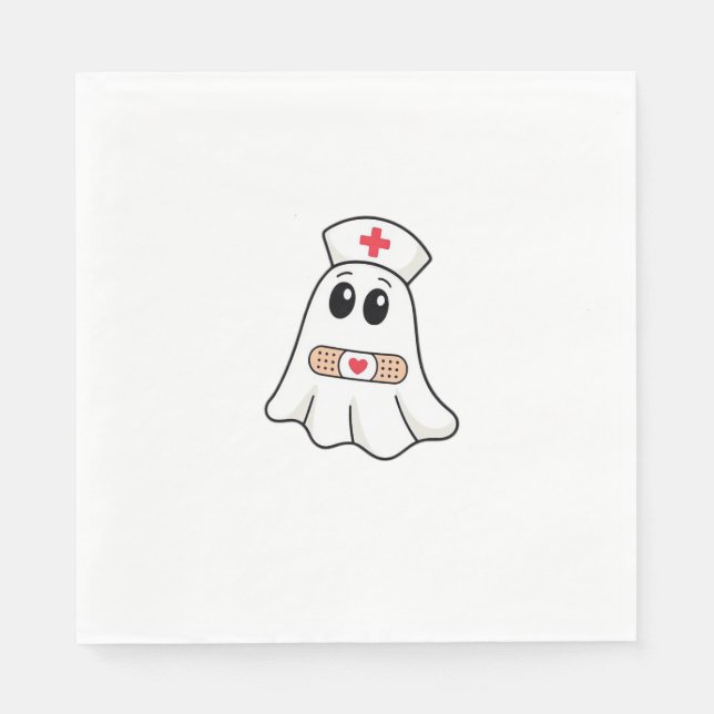 BOO BOO CREW Ghost Nurse Funny Halloween Essential Napkin (Front)