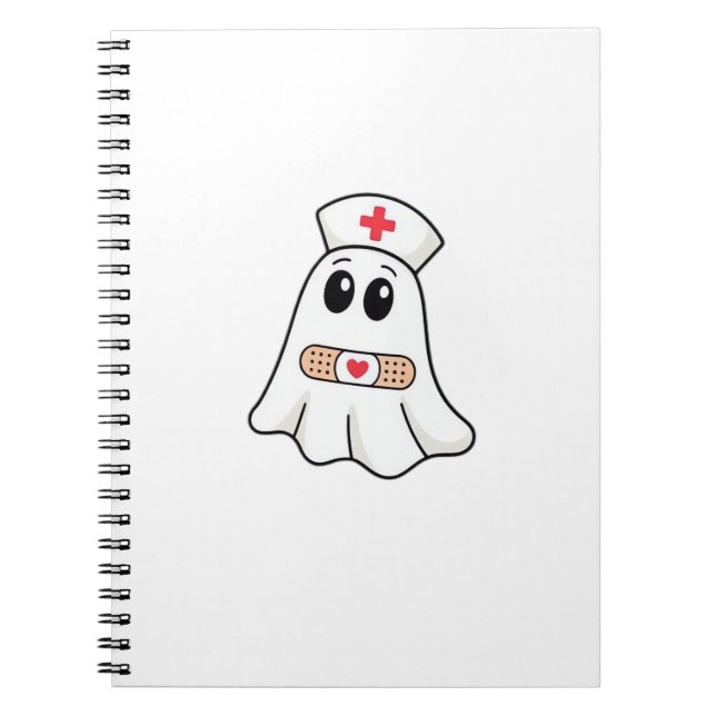 BOO BOO CREW Ghost Nurse Funny Halloween Essential Notebook (Front)