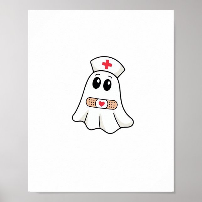BOO BOO CREW Ghost Nurse Funny Halloween Essential Poster (Front)