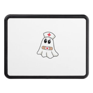 BOO BOO CREW Ghost Nurse Funny Halloween Essential Trailer Hitch Cover