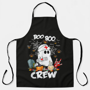 Boo Boo Crew Ghost Nurse Halloween Spooky Apron