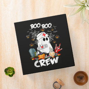 Boo Boo Crew Ghost Nurse Halloween Spooky Binder