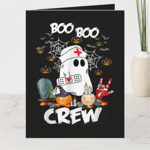 Boo Boo Crew Ghost Nurse Halloween Spooky Card