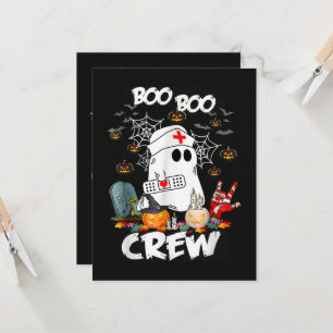 Boo Boo Crew Ghost Nurse Halloween Spooky Invitation