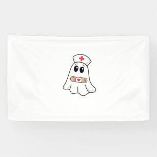 Boo Boo Crew Ghost Nurse Oversized T-Shirt Banner
