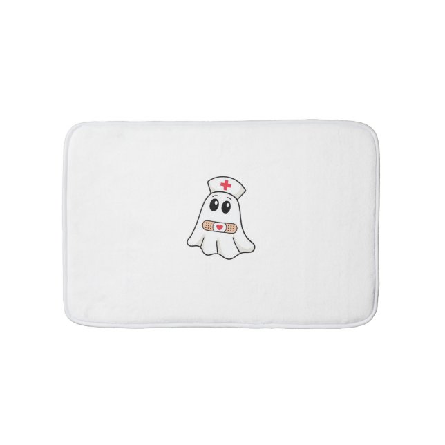 Boo Boo Crew Ghost Nurse Oversized T-Shirt Bath Mat (Front)