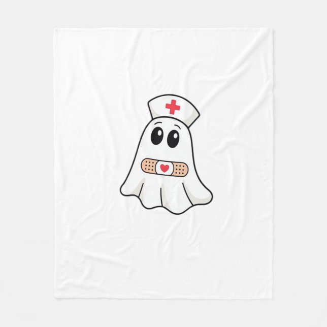 Boo Boo Crew Ghost Nurse Oversized T-Shirt Fleece Blanket (Front)