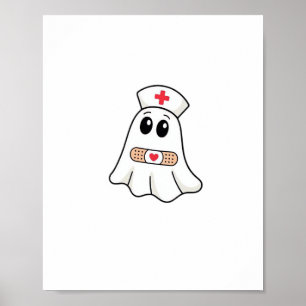 Boo Boo Crew Ghost Nurse Oversized T-Shirt Poster