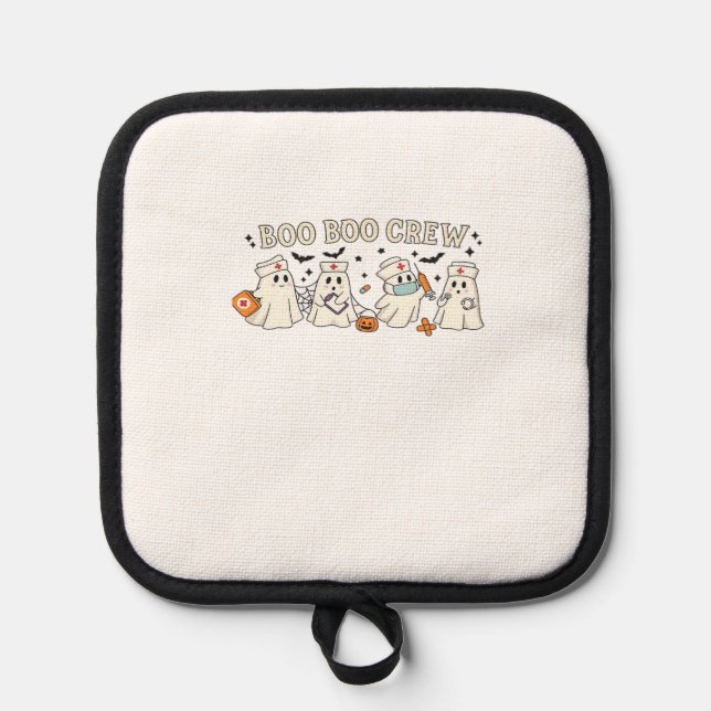 Boo Boo Crew Ghost Nurse Oversized T-Shirt Pot Holder (Front)