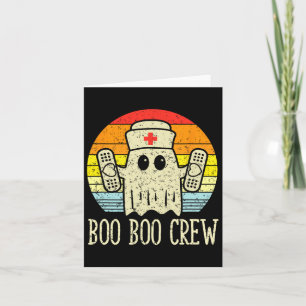 Boo Boo Crew Ghost Nurse Retro Halloween Nursing R Card
