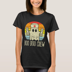 Boo Boo Crew Ghost Nurse Retro Halloween Nursing R T-Shirt