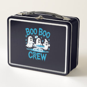 Boo Boo Crew Ghost Paramedic Nurse Halloween Essen Metal Lunch Box