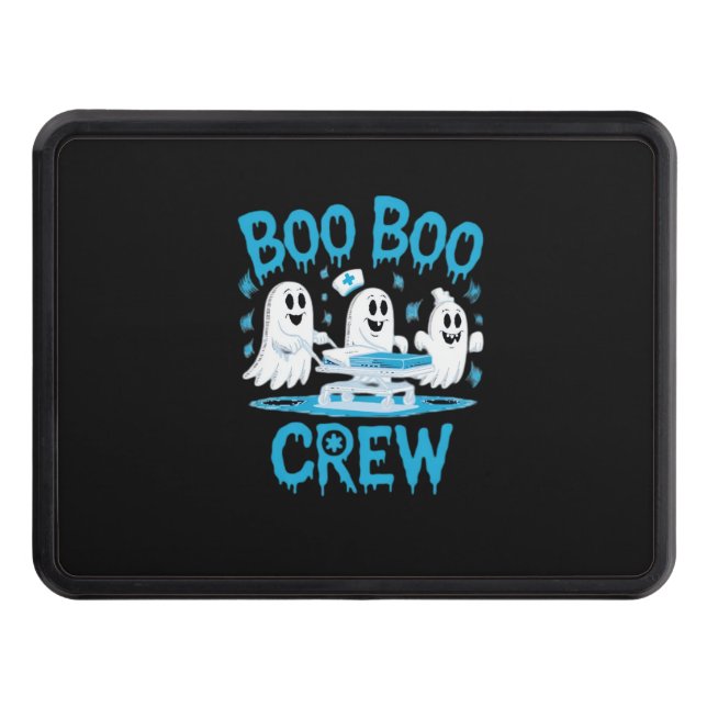 Boo Boo Crew Ghost Paramedic Nurse Halloween Essen Trailer Hitch Cover (Front)