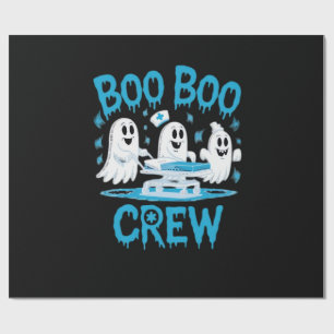 Boo Boo Crew Ghost Paramedic Nurse Halloween Essen Wrapping Paper