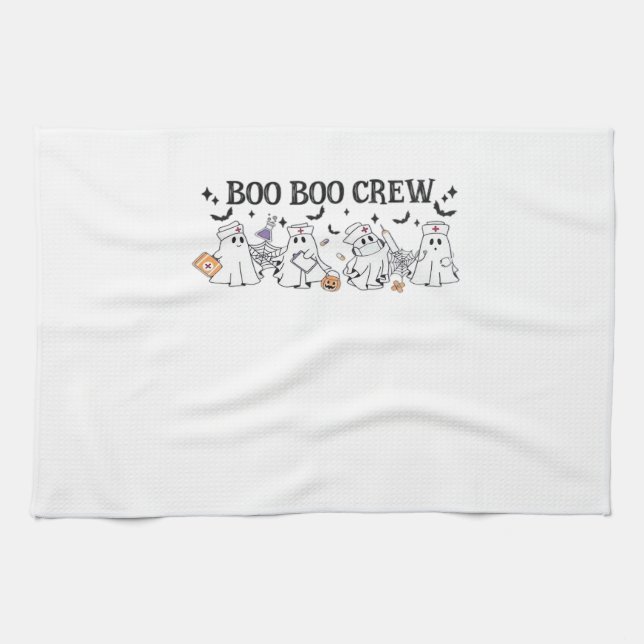 boo Boo Crew Halloween Classic T-Shirt Kitchen Towel (Horizontal)